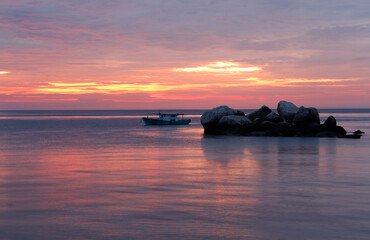 Fototapeta na wymiar Sunset view at the Tioman Island