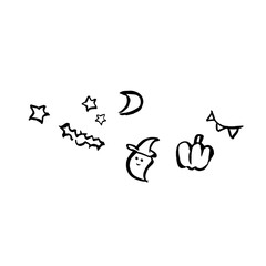 Obraz premium 筆文字 イラスト ハロウィン 10月 イベント