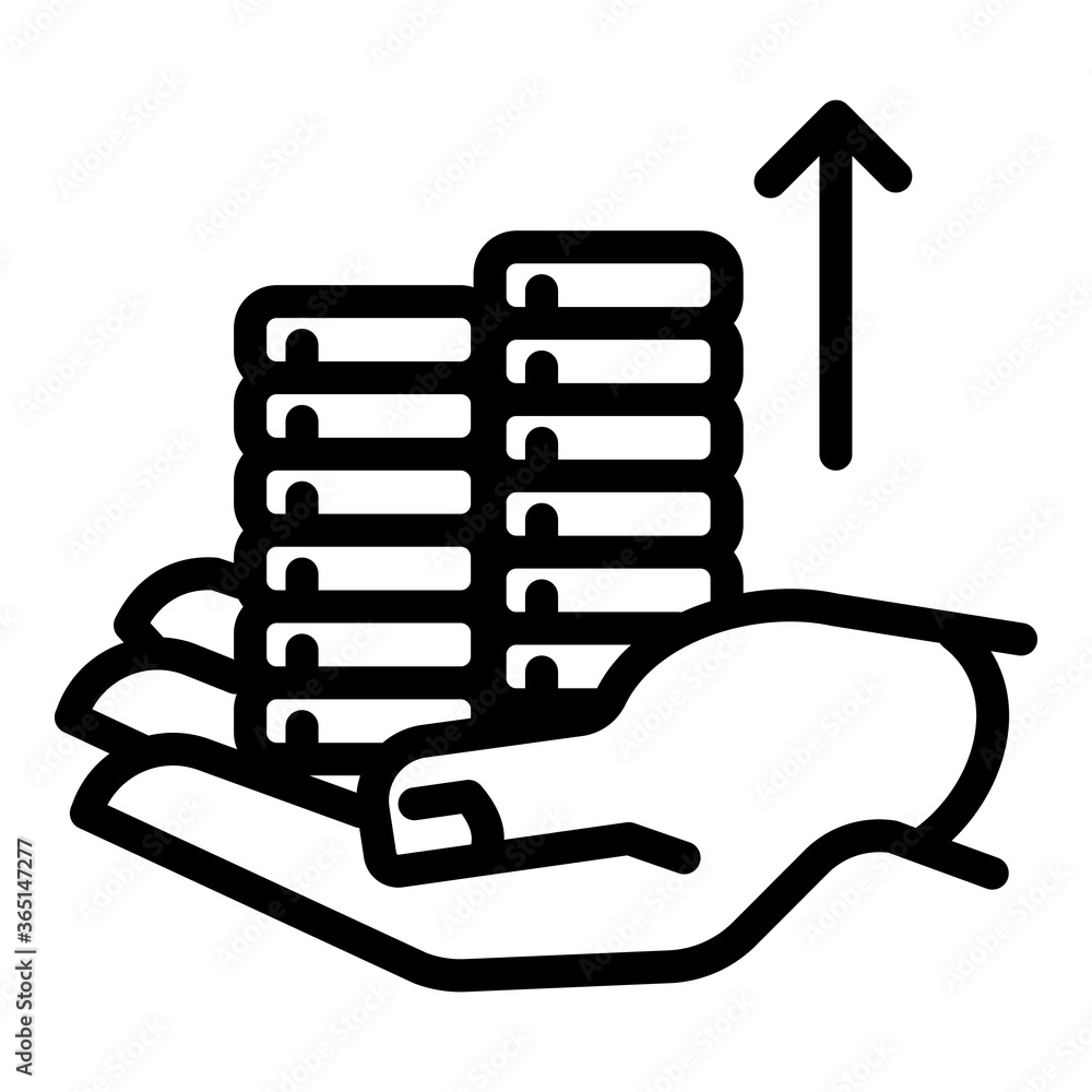 Poster protect coins deposit icon. outline protect coins deposit vector icon for web design isolated on whi