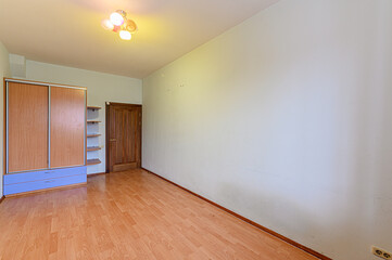 Russia, Moscow- February 10, 2020: interior room apartment modern bright cozy atmosphere. general cleaning, home decoration, preparation of house for sale