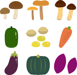 秋の野菜セット　〜主線なしバージョン〜