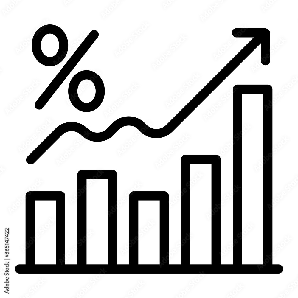 Poster graph chart finance icon. outline graph chart finance vector icon for web design isolated on white b