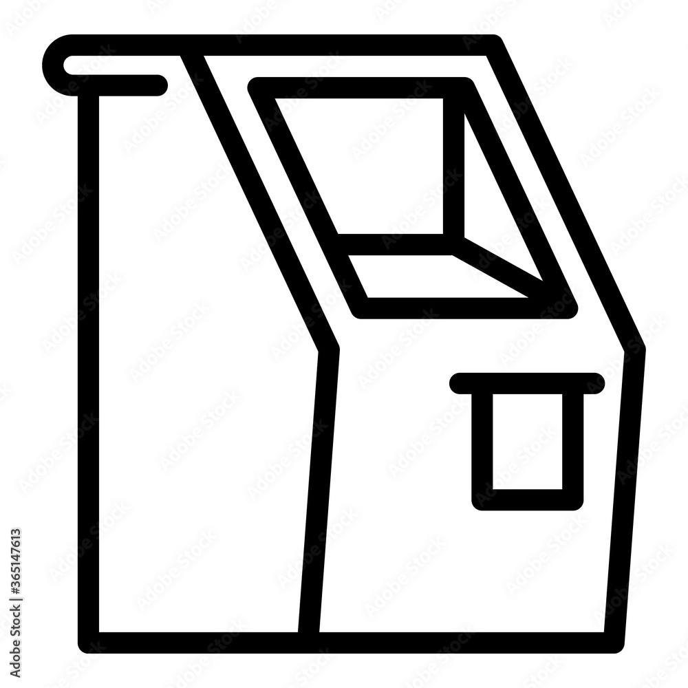 Poster bank terminal icon. outline bank terminal vector icon for web design isolated on white background