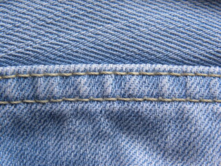 2 stitches on light blue color jeans