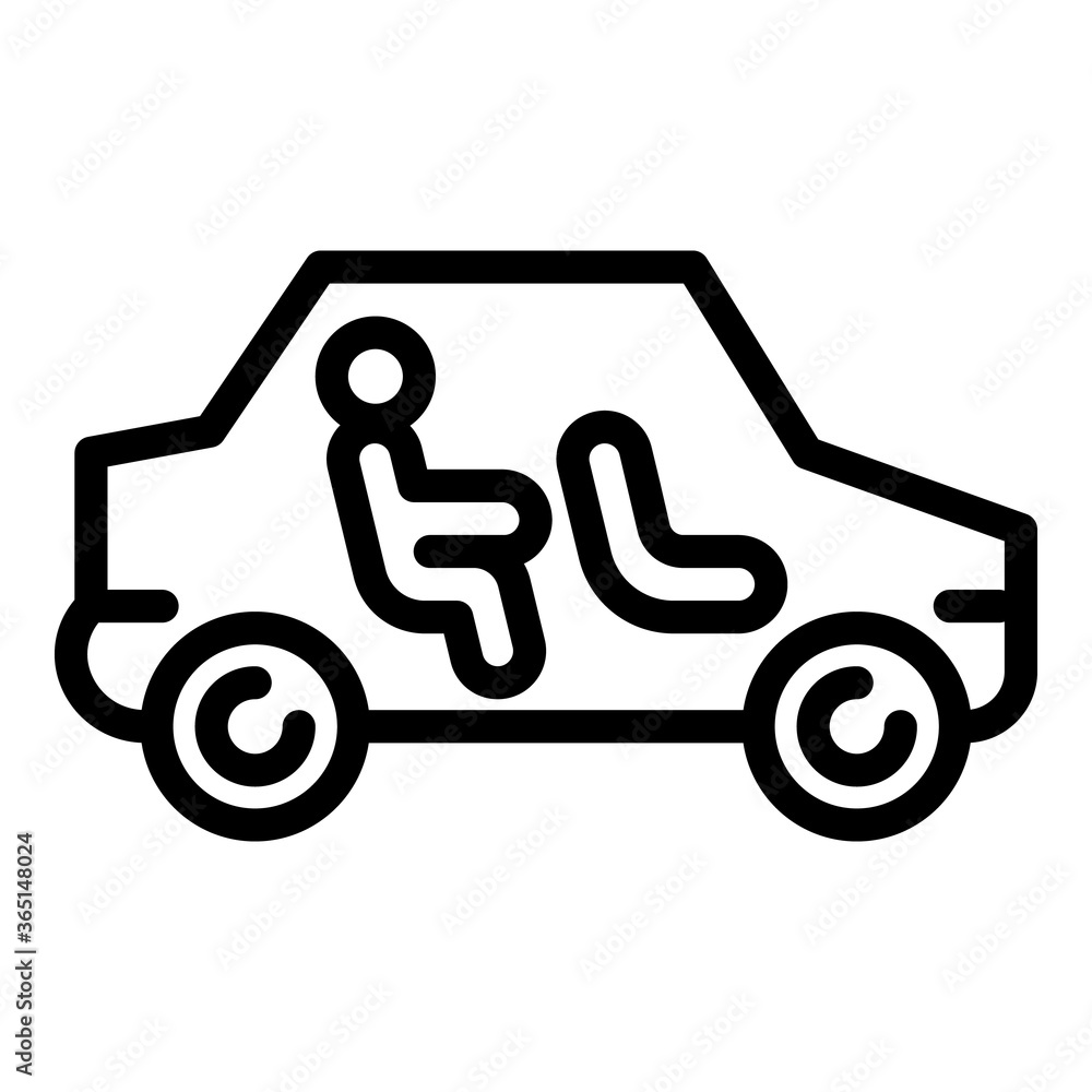 Poster autonomous car icon. outline autonomous car vector icon for web design isolated on white background