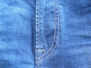 J stitch fly zipper surround on blue color jeans