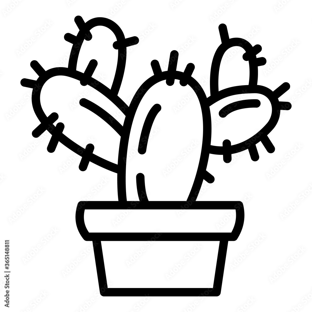 Poster cactus pot icon. outline cactus pot vector icon for web design isolated on white background