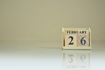 February 26, Number cube with the reflection on the ground.