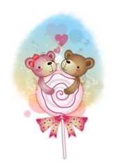 bears with a lollipop