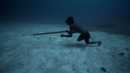 scuba diver in action