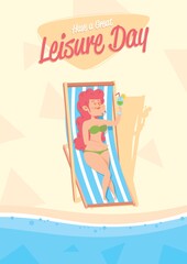 woman relaxing at the beach