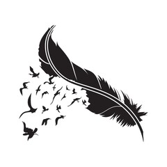 feather with birds © captainvector