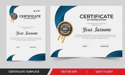 Professional Certificate Design template With Badge