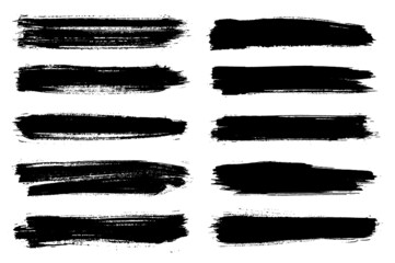 Set of grunge brush strokes