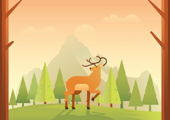 reindeer in forest