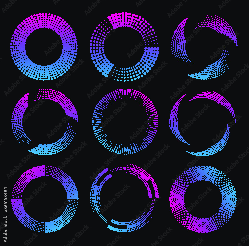 Poster Set of colorful vector round logos