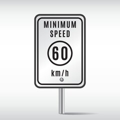 minimum speed sixty traffic sign