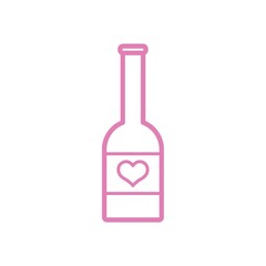 wine bottle with heart