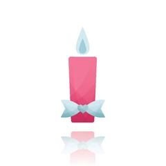 candle with a ribbon