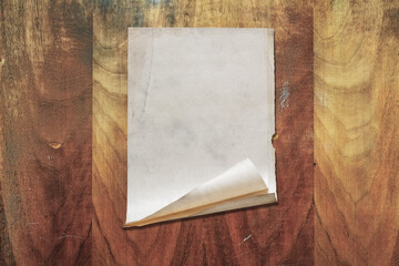 paper on wooden wall