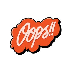 comic speech bubble with the word oops