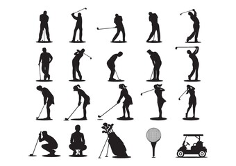 Fototapeta na wymiar set of golf icons