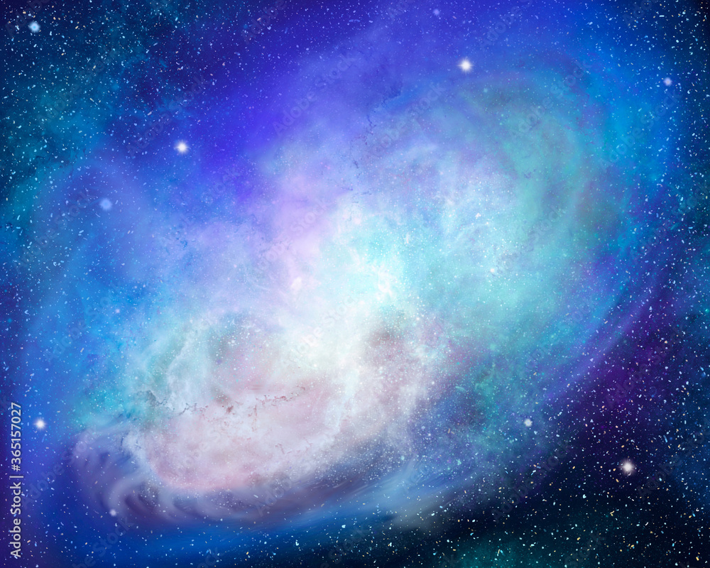 Wall mural abstract background behind the universe with stars, nebulae and dust in space