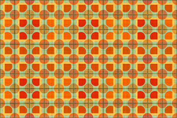 Textile fashion print. Linen fabric texture with geometric pattern. Cotton fabric background illustration