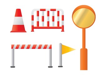 set of traffic barriers