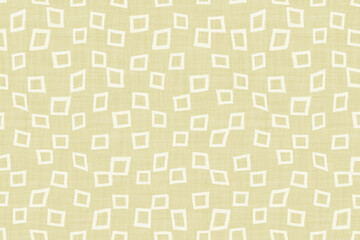 Textile fashion print. Linen fabric texture with geometric pattern. Cotton fabric background illustration