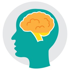 human head with brain