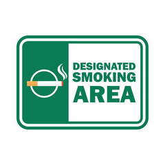 designated smoking area for signboard or label. vector illustration