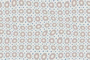 Textile fashion print. Linen fabric texture with geometric pattern. Cotton fabric background illustration
