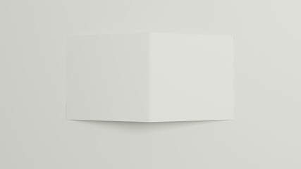 Square Bi-Fold Brochure Mockup-3D illustration