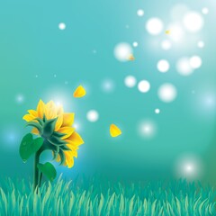 yellow daisies with misty background