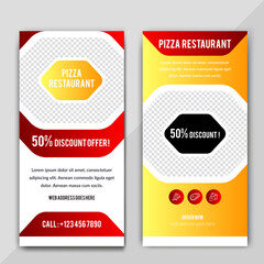 Vertical discount food web banner for restaurant.