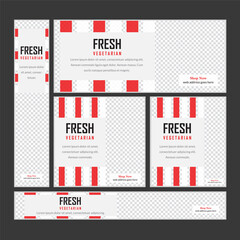 Food & Restuaruant Concept web Bannar set Design.