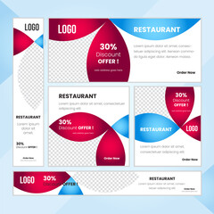 Food & Restuaruant Concept web Bannar set Design.