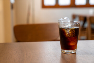cold brew coffee glass with ice cube