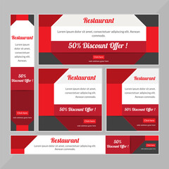 Fototapeta na wymiar Food & Restuaruant Concept web Bannar set Design.