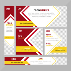 Food & Restuaruant Concept web Bannar set Design.