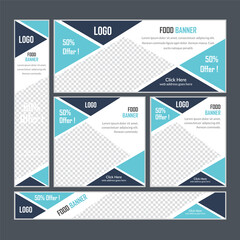 Fototapeta premium Food & Restuaruant Concept web Bannar set Design.