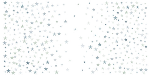 silver stars background, sparkling christmas lights confetti falling isolated on white. magic shining Flying stars glitter cosmic backdrop, sparkle vector border
