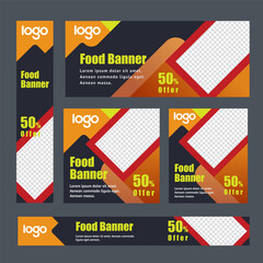 Food & Restuaruant Concept web Bannar set Design.