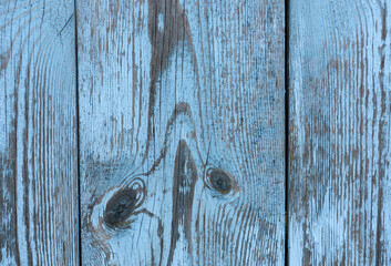 Painted old vintage blue and grey wooden textured wall, close up. Vintage background. Copy space.
