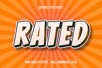 Rated White Comic Text Style Effect