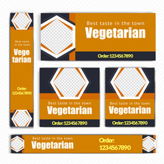 Food & Restuaruant Concept web Bannar set Design.