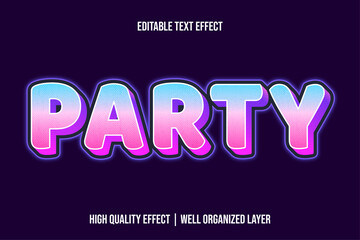 Party Modern Glowing Text Effect Style