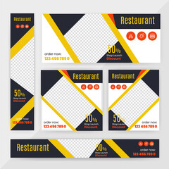 Food & Restuaruant Concept web Bannar set Design.