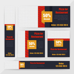 Food & Restuaruant Concept web Bannar set Design.